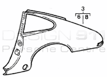 Coupé posteriore 1/4 pannello. Porsche 911 1987-89 G50 Auto con cambio - 91150306113GRV, 91150306213GRV Coupé posteriore 1/4 pannello. Porsche 911 1987-89 G50 Auto con cambio - 91150306113GRV, 91150306213GRV