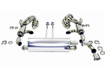 Sistema di scarico sportivo CARGRAPHIC GT con riscaldamento e collettori ID42 GT Porsche 964 Carrera 2/4/RS - 96411104504, 96411104605, 96411104502, 96421103905, 96421103932, 96421104004