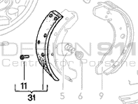 Handbrake Shoes Lining. Porsche 924 2.0L 1976-85 (set of 4) - 477698075A Handbrake Shoes Lining. Porsche 924 2.0L 1976-85 (set of 4) - 477698075A