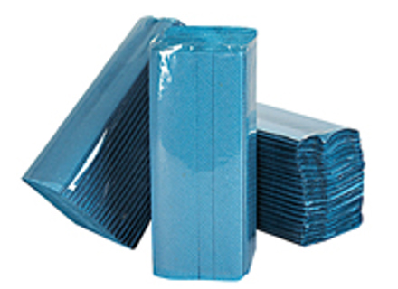 1-laags blauwe papieren handdoeken met C-vouw - 12 pakken van 240 vellen - CBT28801