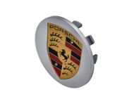 Wheel cap with full-colour Porsche crest, in Silver. Porsche Macan - 95B601150A88Z, 95B601150A Wheel cap with full-colour Porsche crest, in Silver. Porsche Macan - 95B601150A88Z, 95B601150A