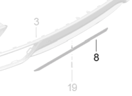 Bande de retenue du becquet inférieur du pare-chocs arrière. Porsche 991.2 Carrera / 991.2 Turbo - 99150583701