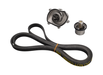 Waterpomp-, riem- en thermostaatset voor Porsche 957 Cayenne S / GTS / Turbo - 94810603301, 94810612500, 94810612501, 7PP903137, 95510225100