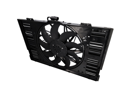 Water radiator air duct with fan. Porsche 970 Panamera Turbo - 97010606153, 97010606155 - CFF553000P