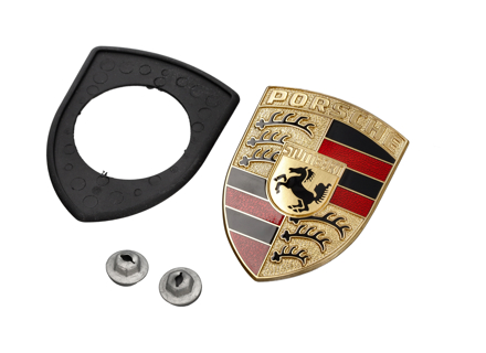 Kit insigne de capot pour Porsche 911/964/944/924/968/928 - 90155921099, 90155921026, 7L5853611B, WHT004974