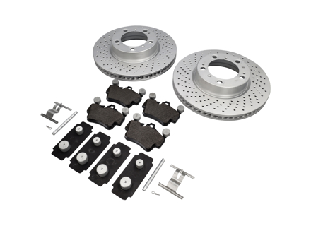 FRONT Brake Pads and Brake Disc Package. Porsche 997 C2 Textar - 99635140501, 99635140601, 99761275601, 99761275901, 99635108802, 95535296000, 99735193907