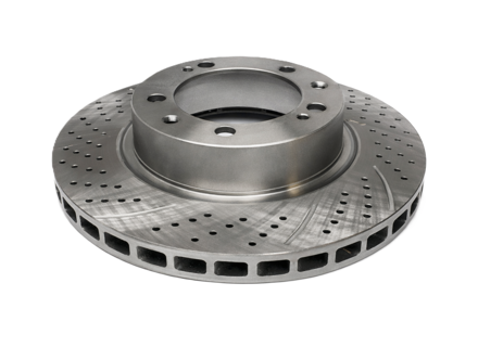Brake Disc Rotor Front, Crossdrilled. Porsche 944 / 928 - 92835104360, 92835104460, 92835104361, 92835104461 - 928 351 043 60 rd, 928 351 044 60 rd