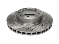 Brake Disc Rotor Front, Crossdrilled. Porsche 944 / 928 - 92835104360, 92835104460, 92835104361, 92835104461 - 928 351 043 60 rd, 928 351 044 60 rd