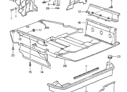Copertura motore DESTRA. Porsche 964 1989-94 - 96411901204, 96411901203