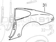 Rear 1/4 Panel Coupe. Porsche 911 Carrera RS 2.7L - 91150304501GRV, 91150304601GRV
