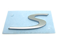 S - Rear lid badge, CHROME. Porsche 991 - 99155924301 S - Rear lid badge, CHROME. Porsche 991 - 99155924301