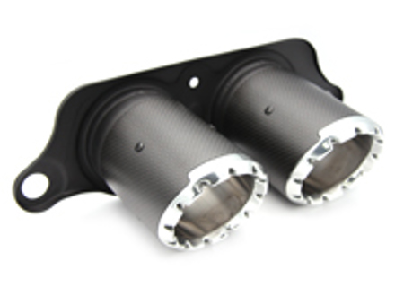 DesignTek Exhaust Tail pipe in carbon fibre with aluminium end for Porsche 991 GT3 - 99111125391, 99111125392, 99111125393