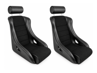 Sport-Stradale kuipstoelen, zwart kunstleer / corduroy, set van 2. Porsche 356 / 911 / 912 1950-89