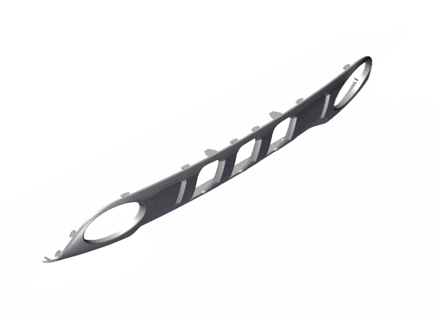 Trim rear bumper exhaust surround stainless steel. Porsche 992 Dakar - 9928075316M7, 992807531  6M7