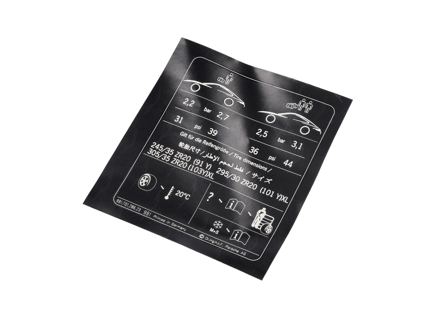 Sticker Tyre Pressure. Porsche 991.1 Carrera 2 / 2S 2012-16 - 99170128623