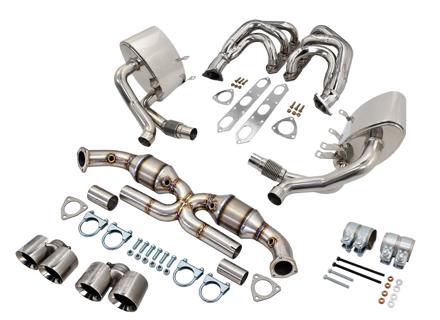 Sports Exhaust With Headers & Cats Package (200 Cell), with Polished Tailpipes for Porsche 997 C2 / C4 - 99711110301, 99711110401, 99711303302, 99711303304, 99711303305, 99711303306, 997113033AX, 99711303500, 99711303501, 99711303504, 99711303505, 997035AX, 99711303402, 99711303404, 99711303405, 99711303406, 997113034AX, 99711303600, 99711303601, 99711303603, 99711303604, 99711303605, 997113036AX, 99711121102, 99711121103, 99711123103, 99711121202, 99711121203, 99711123202, 99711123203