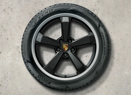 911 (992) Dakar 19/20 pouces, jantes alliage noires et pneus hiver Porsche d'origine - 992044600S