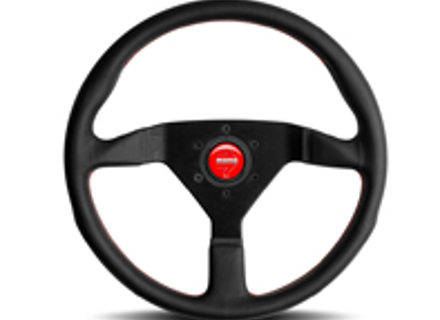 Steering wheel MONTECARLO, with Red stitch and horn button - Momo - M11111785BKRER