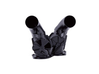 Caja de la aleta de calefacción. Porsche 911/930 1987-89, acero inoxidable, acabado negro. Juego de 2. - 91121101400, 91121101300 - 9220001B, 9220001