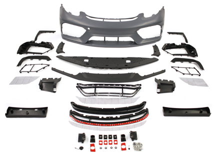 Front bumper kit without headlight washer. Porsche 718 Cayman GT4 / 718 Boxster Spyder - 982898041J