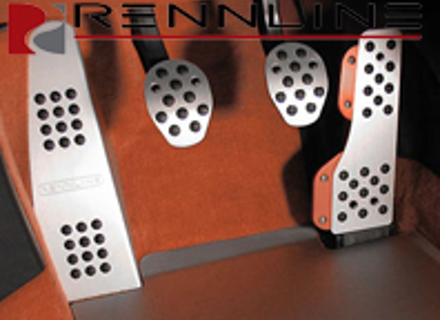 Rennline Aluminium 4 Piece Pedal Set Rubber Grip. Porsche 996/997/Boxster/Cayman - P71.60.59, P716059