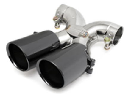 Exhaust Tail Pipe Deluxe Dual Style Black Chrome. Porsche 987 Boxster / 987C Cayman - 98711125300, 98711125402, 98711125401, 98711125830, 98711125831, 98711125501, 98711125601, 98711198100