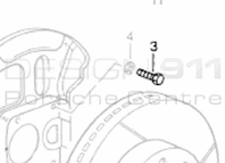 Brake disc cover plate Bolt. Porsche 928 / 968
