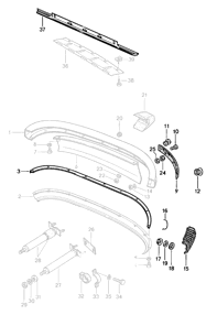 Restoration Bumper Seals Kit. Porsche 964 Targa / Cabrio STD Body