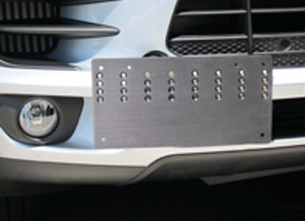 Rennline Tow hook receiver - billet license plate mount. Porsche Macan - E1070.166 EURO, E1070.166 USA