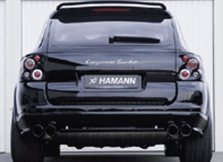 Achterklep achter onderspoiler. Hamann voor Cayenne