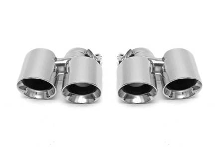 Fabspeed Deluxe Quad-Style Tips. Porsche 997 Turbo - 99711125101, 99711125102, 99711125201, 99711125202 - FS.POR.997T.QDTP, FS.POR.997T.QDTB