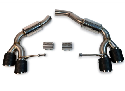 Fabspeed Rear Slip-on Sport Exhaust, Resonated (Quieter). Porsche Macan S / GTS  (2014-2018) - 95B253612AY, 95B253612QY, PAC253612A, 95B253600FY, 95B253611AY, 95B253611PY