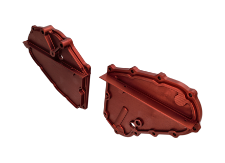 Steuerkettenabdeckungen aus Billet-Legierung in Rot. Porsche 911 - 93010506410, 93010506308, 93010506401, 93010506411, 93010506301, 93010506312, 93010506402, 93010506302, 93010506403, 93010506303, 93010506404, 93010506304, 93010506405, 93010506305, 93010506406, 93010506306