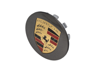 Wheel cap Titanium with full-colour Porsche Crest - 9P101149AOC6, 9P101149A, 9P1601149AOC6