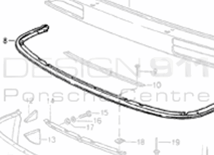 Front Smile Rubber. Porsche 965 Turbo - 96550514301, 9655051430101C, 9655051430201C, 9655051430301C