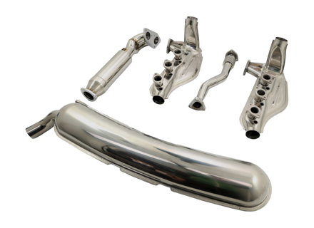 Exhaust Single Outlet 60mm & Heat Exchangers System Porsche 911 1974-83 - 91133091101S, 91122092100S, 91122092201S, 93011116905, PCG91121100, 92201KIT