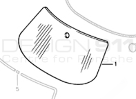 Parabrezza anteriore trasparente con tinta superiore verde. Porsche 911/912 65-84 - 91154101100