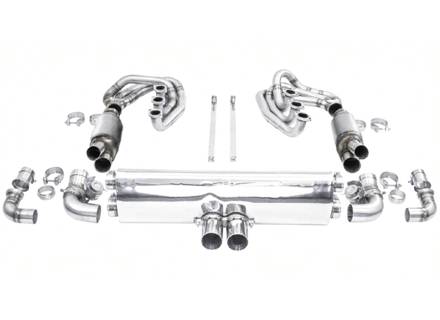 Sistema di scarico sportivo CARGRAPHIC GT Backdate con set collettore ID42 GT, senza riscaldamento, look GT3. Porsche 964 Carrera 2/4/RS - 96411104504, 96411104605, 96411104502, 96421103905, 96421103932, 96421104004