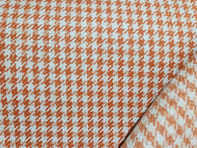 Pepita Porsche Houndstooth classic fabric, Orange / White Pepita Porsche Houndstooth classic fabric, Orange / White