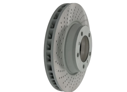 Brake disc rotor Front, drilled-dimpled monoblock, 330x34mm. Porsche 997 MKII - 99635140905, 99635141005 - PFL30923, PFR31023