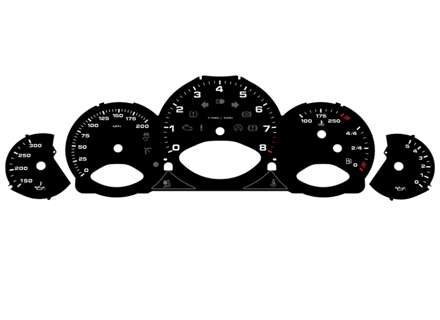 Instrument face set, manual - MPH. Porsche 997.2 - 9764121004 - F9764121004MPS