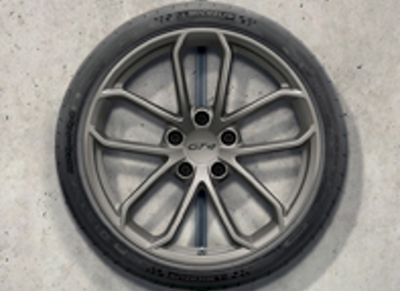 20' 718 Cayman GT4 Set of wheels, in Platinum. Original Porsche - 98204460302