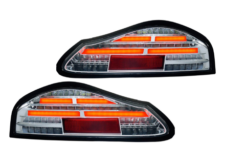 LED Indicator Unit Rear, Black outline / Clear lens. Porsche 986 Boxster - 98663144504, 98663144604, 00004490067 - EU-74-BOX-R-16