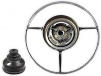 Anneau de klaxon chromé avec fixation. Porsche 356 B / 356 C - 64434708505 - 644 347 085 05C
