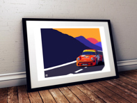 Porsche 934 Turbo RSR Jagermeister poster in Black frame Porsche 934 Turbo RSR Jagermeister poster in Black frame