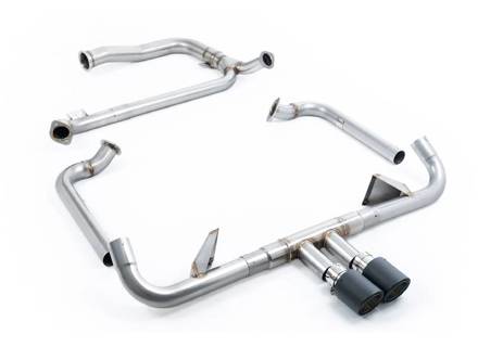 Milltek Sports Exhaust With Cat Replacement Pipe And Carbon Jet Trims. Porsche 718 GTS 2.5L - 982251052E, 982251052F, 982251052G, 982251052J, 982251052L, 982251051D, 982251051K, 982251051F, 982251051G, 982251051J, 982251051L - SSXPO148