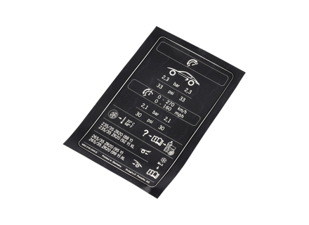 Bandenspanningssticker. Porsche 718 Cayman - 982010000E