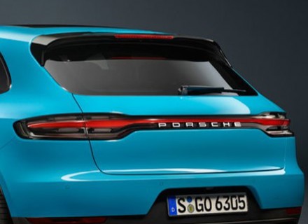 Rear tailgate conversion kit for Macan MKI - standard lights silver PORSCHE inscription - 95B827041BYGRV, 95B04490500