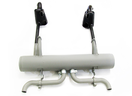 Exhaust with heat exchangers and tail pipe kit. Porsche 356 B - 64421100300, 1623102970, 64421100400, 61611100660, 1620701510, 61611101005S