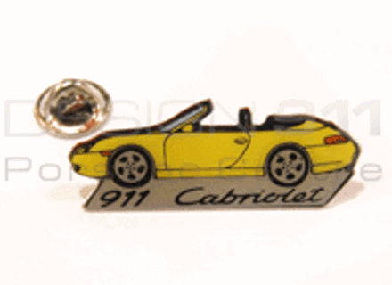 Pin Badge 'Porsche 911 Cabriolet' Yellow